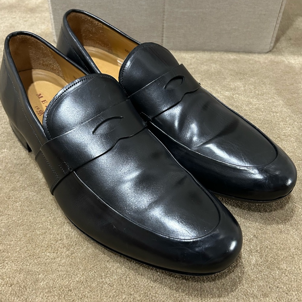Mezlan Classic Black Leather Size 13 Men's Loafers
